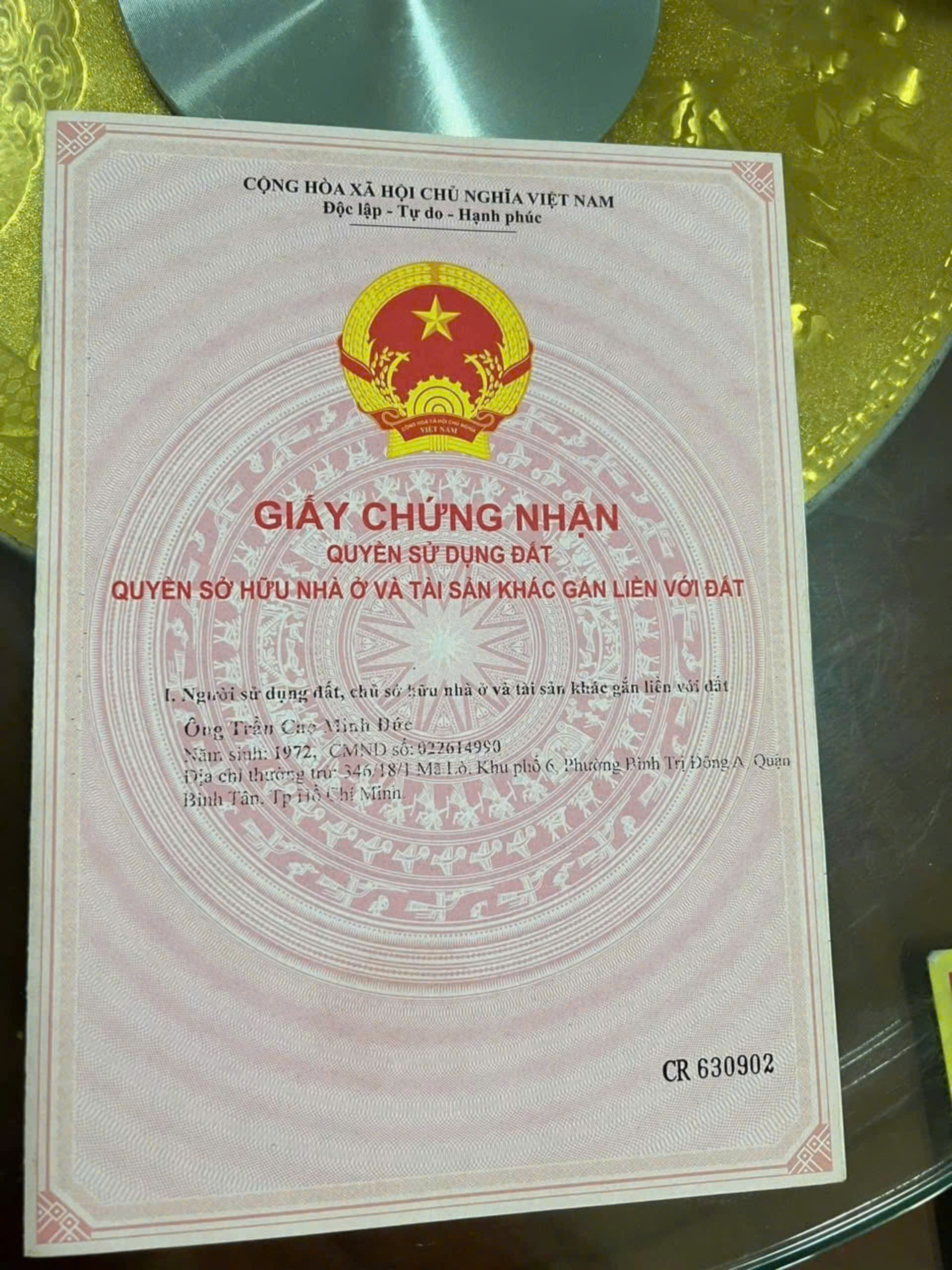 Chính chủ cần bán lô đất: Mặt tiền đường 762, Xã An Nhơ Tây, Huyện Củ Chi, TP HCM