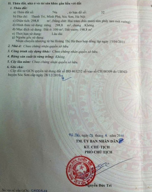 Bán lô đất đẹp – Vị trí đẹp tại Thanh Trí, Minh Phú, Sóc Sơn, Hà Nội