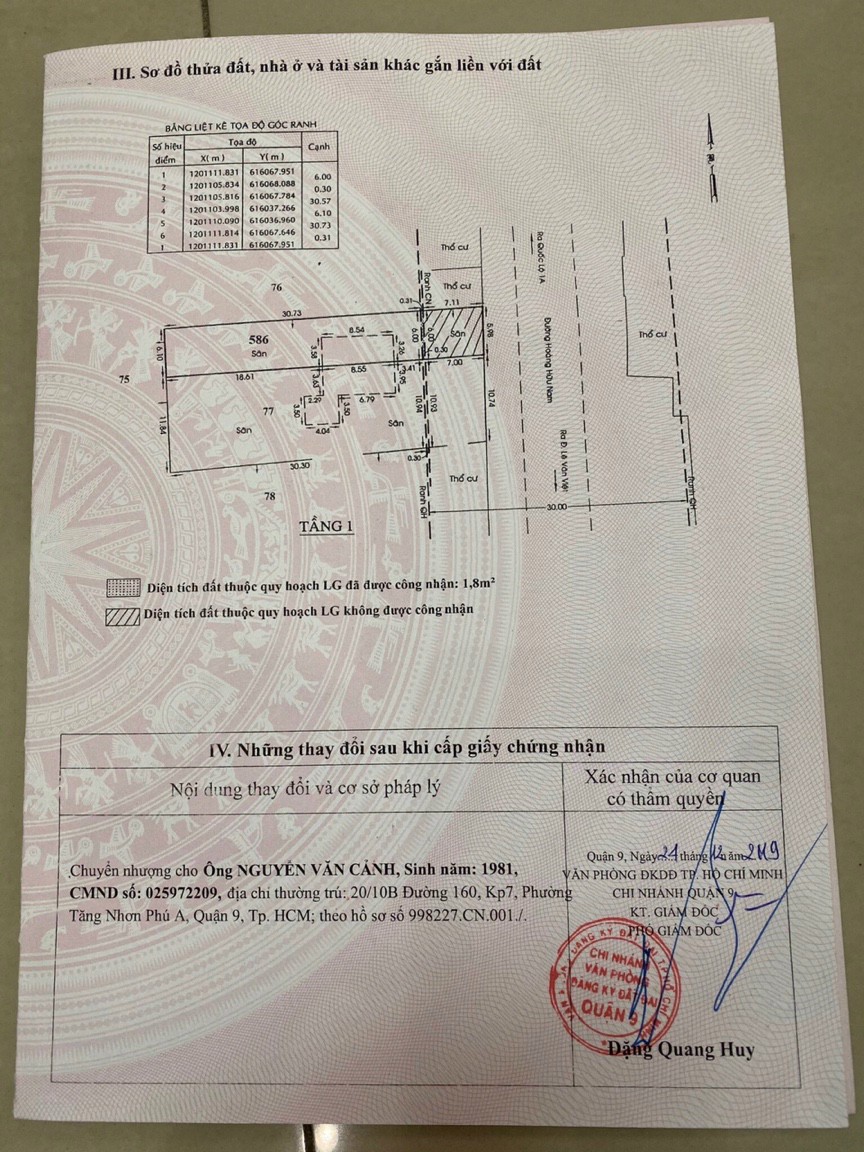 Bán Lô Đất Mặt Tiền 225 Hoàng Hữu Nam, Long Thạnh Mỹ (quận 9 cũ), Thành Phố Thủ Đức