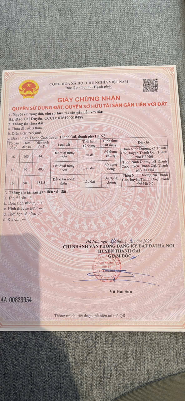 NHÀ CHÍNH CHỦ – GIÁ TỐT – Vị Trí Đẹp Tại Ninh Dương, Thanh Cao, Thanh Oai, TPHN