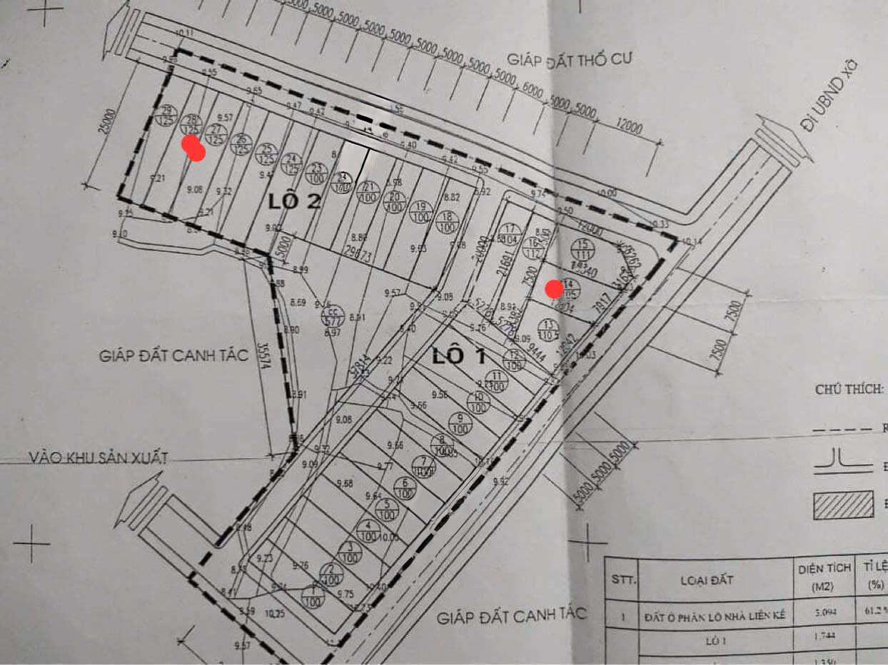 BÁN 2 LÔ ĐẤT ĐẸP XÃ CỔ ĐÔNG (XÃ ĐOÀI PHƯƠNG) SƠN TÂY-105M VÀ 125M-GIÁ CHỈ 3,25 TỶ