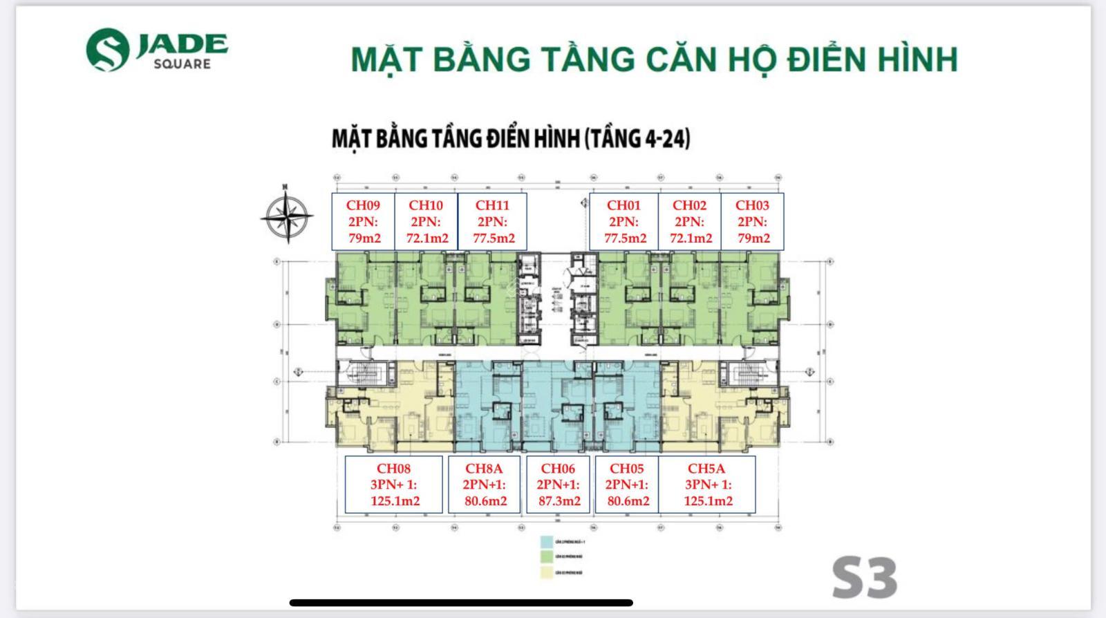 CĐT nhận booking dự án Jade Square Cổ Nhuế 128m2, 154m2 HTLS 0% 2năm, CK 2 – 10%
