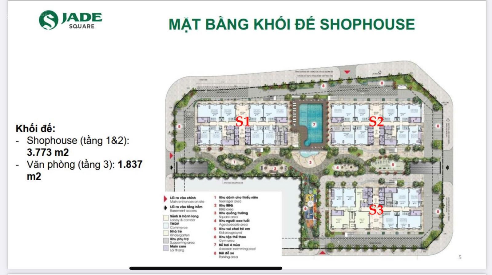 Quỹ ngoại giao dự án Jade Square diện tích từ 72.8 – 154m2, HTLS 0% 2 năm, chiết khấu 12%