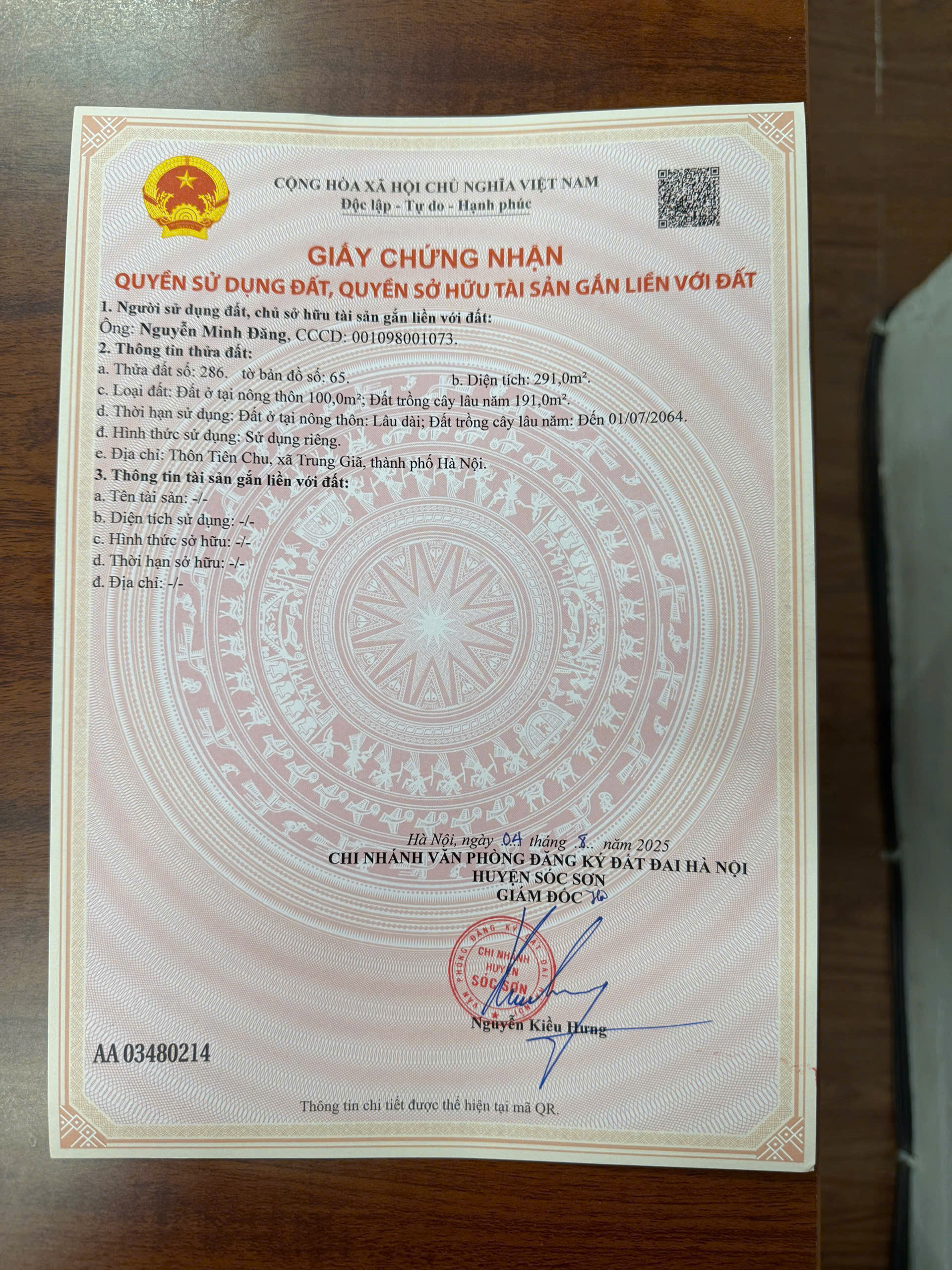ĐẤT ĐẸP – GIÁ TỐT – Vị Trí Đắc Địa Tại Thôn Tiên Chu, Xã Trung Giã, TPHN
