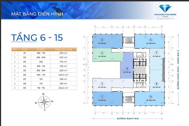 CHO THUÊ VĂN PHÒNG TẦNG 9 – TÒA VINACONEX CHỢ MƠ