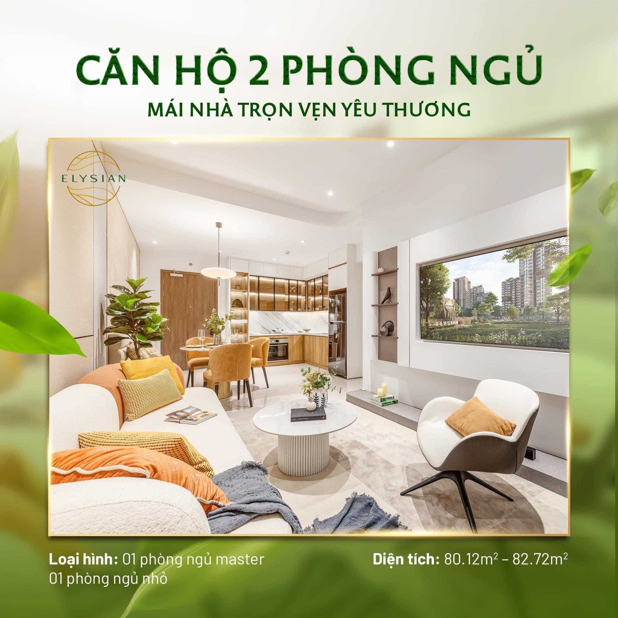 Căn hộ Elysian quận 9, danh sách các căn hộ 1,2,3PN giá tốt view đẹp, mua ngay trực tiếp CĐT, CK 8%