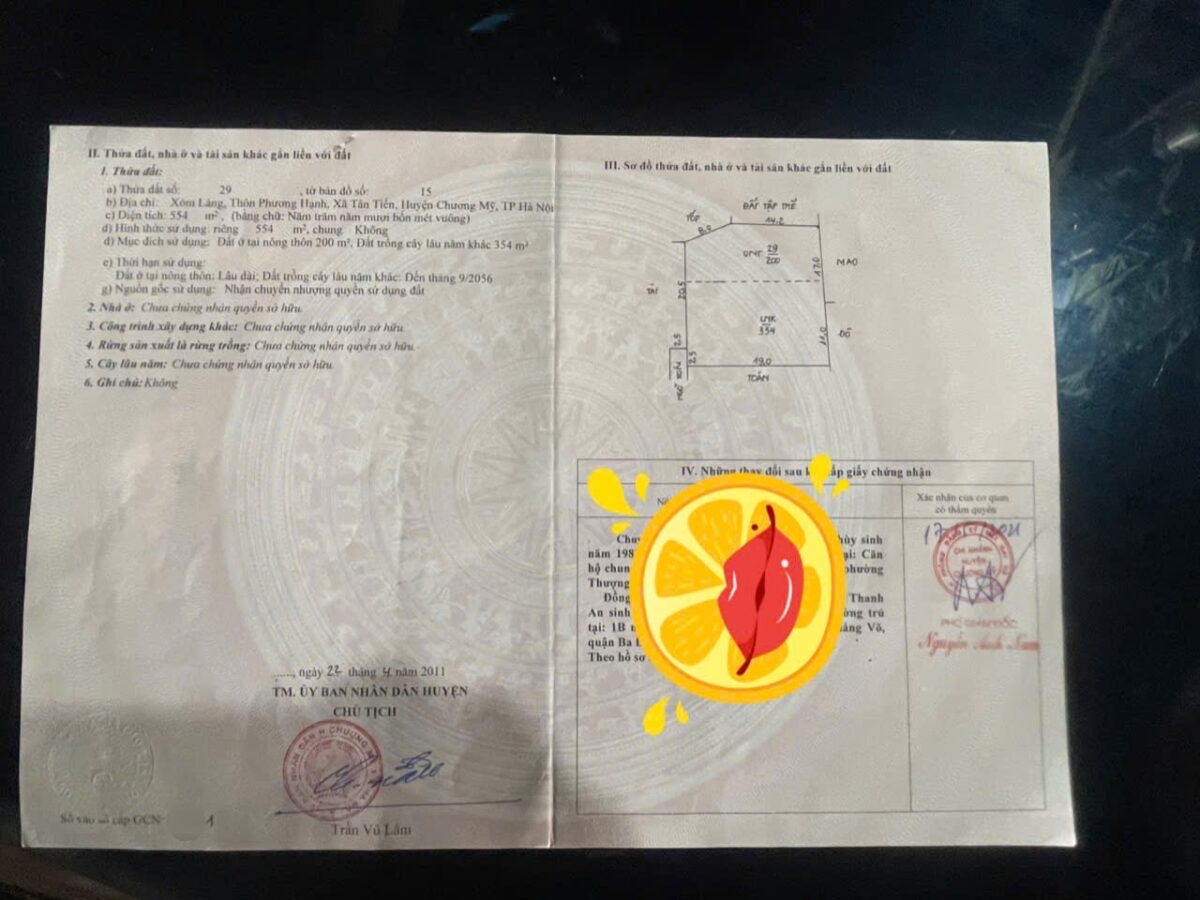 HÀNG FO CỰC HIẾM 554M TẠI TÂN TIẾN-CHƯƠNG MỸ-HÀ NỘI