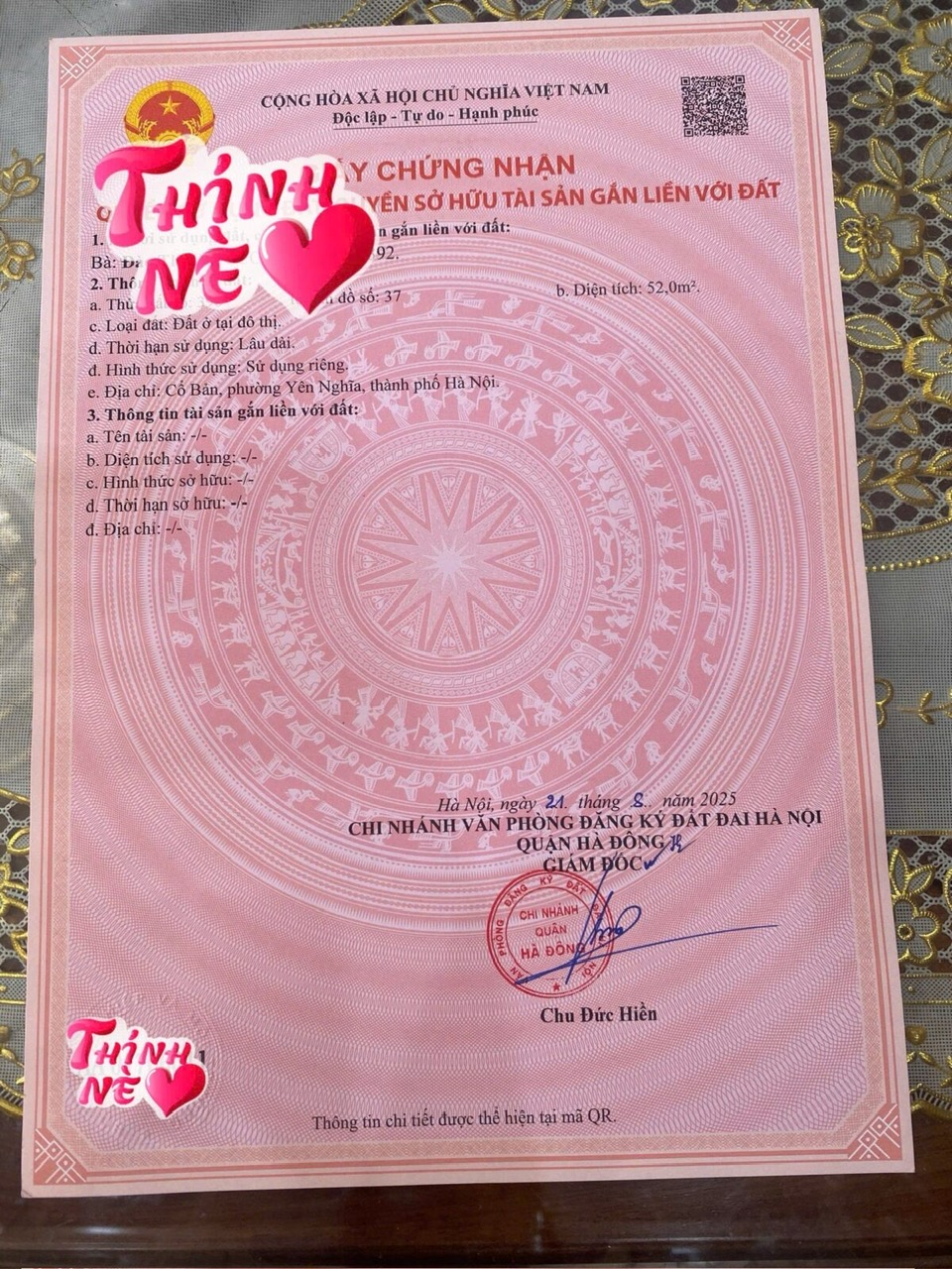 ĐẤT QUẬN HÀ ĐÔNG 52M TẠI YÊN NGHĨA-HÀ ĐÔNG-HÀ NỘI