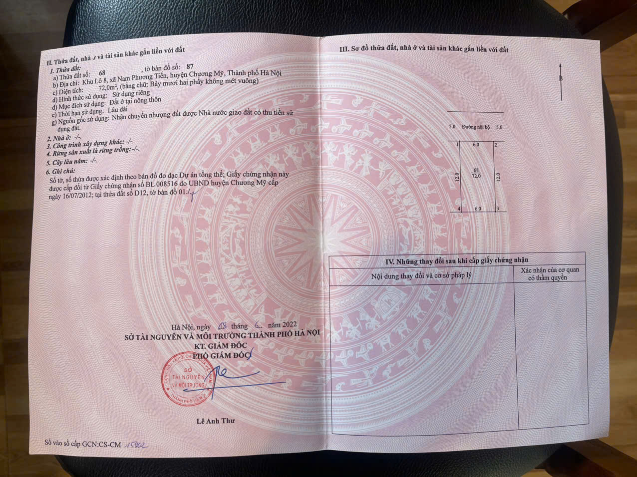 CHÍNH CHỦ BÁN LÔ ĐẤT ĐẤU GIÁ 72M TẠI XÃ XUÂN MAI-CHƯƠNG MỸ-HÀ NỘI