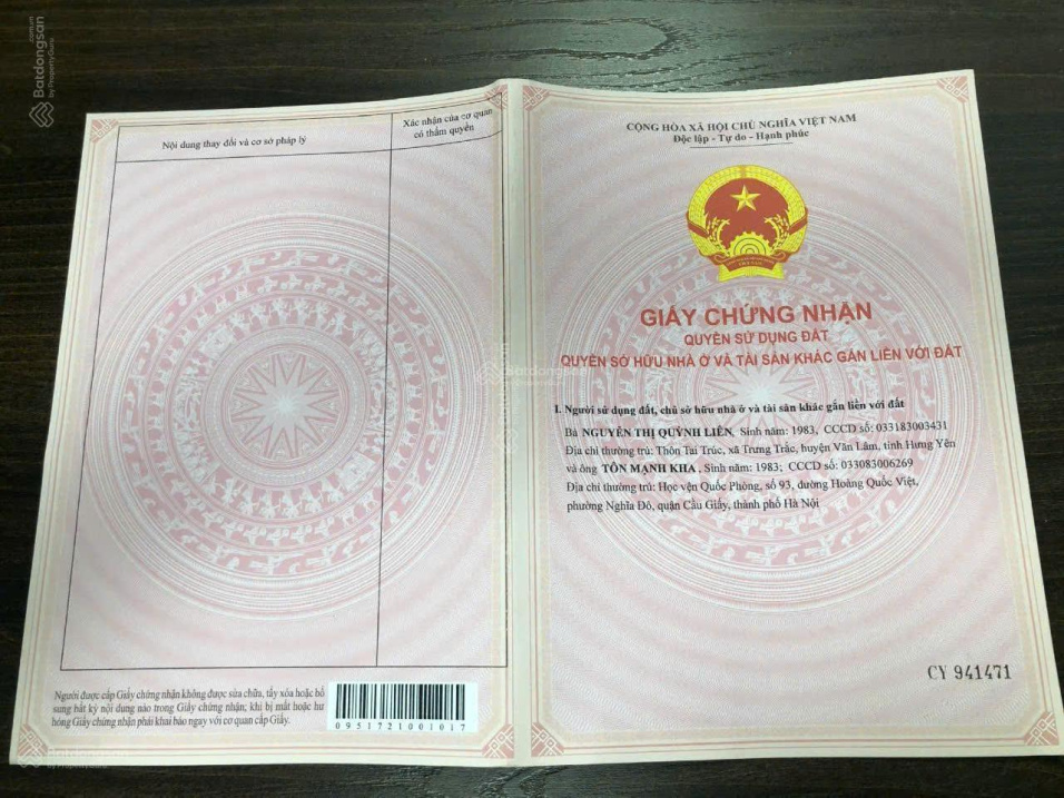 Sổ đỏ chính chủ. Quy hoạch an toàn. Khách mua yên tâm pháp lý để nắm giữ lâu dài.