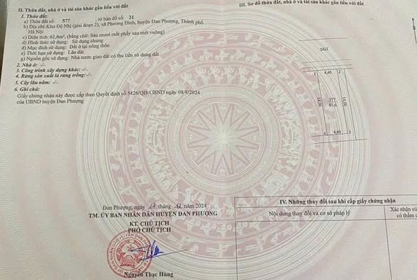 SIÊU PHẨM – SIÊU HIẾM – DUY NHẤT 1 LÔ 61.6M TẠI ĐỆ NHỊ – PHƯƠNG ĐÌNH – ĐAN PHƯỢNG