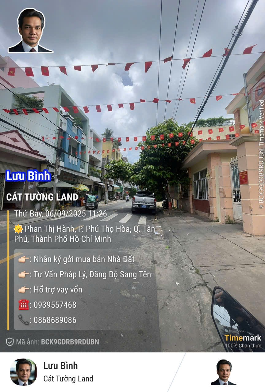 Bán nhà 4.5 Tấm – MT Phan Thị Hành, Phú Thọ Hòa, Tân Phú – chỉ 9.3 tỷ