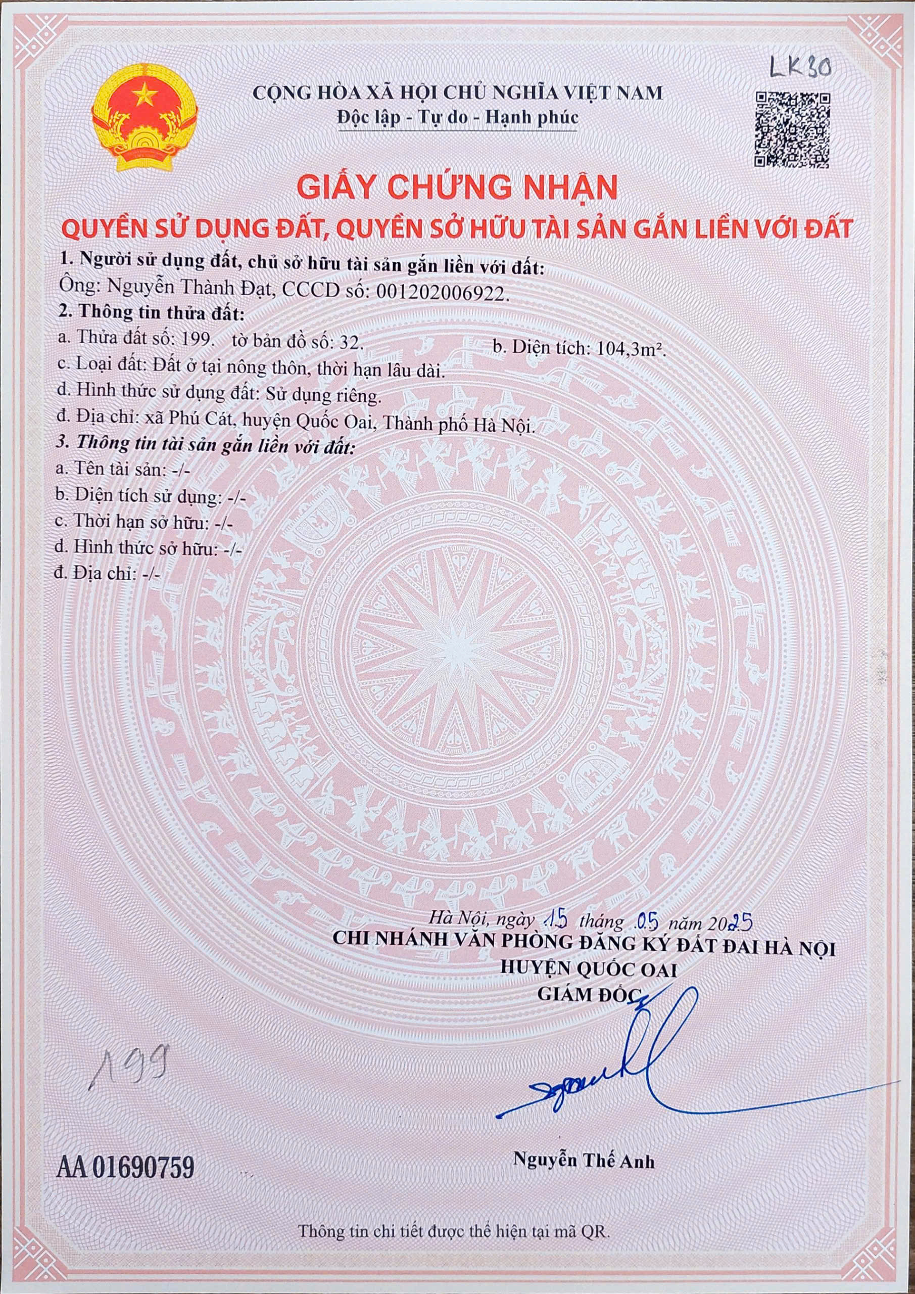 Đất nền Láng Hòa Lạc giá 3.0 tỷ diện tích 100m2 tiềm năng sinh lời cao – Nguyễn Hùng BĐS – 0989333012