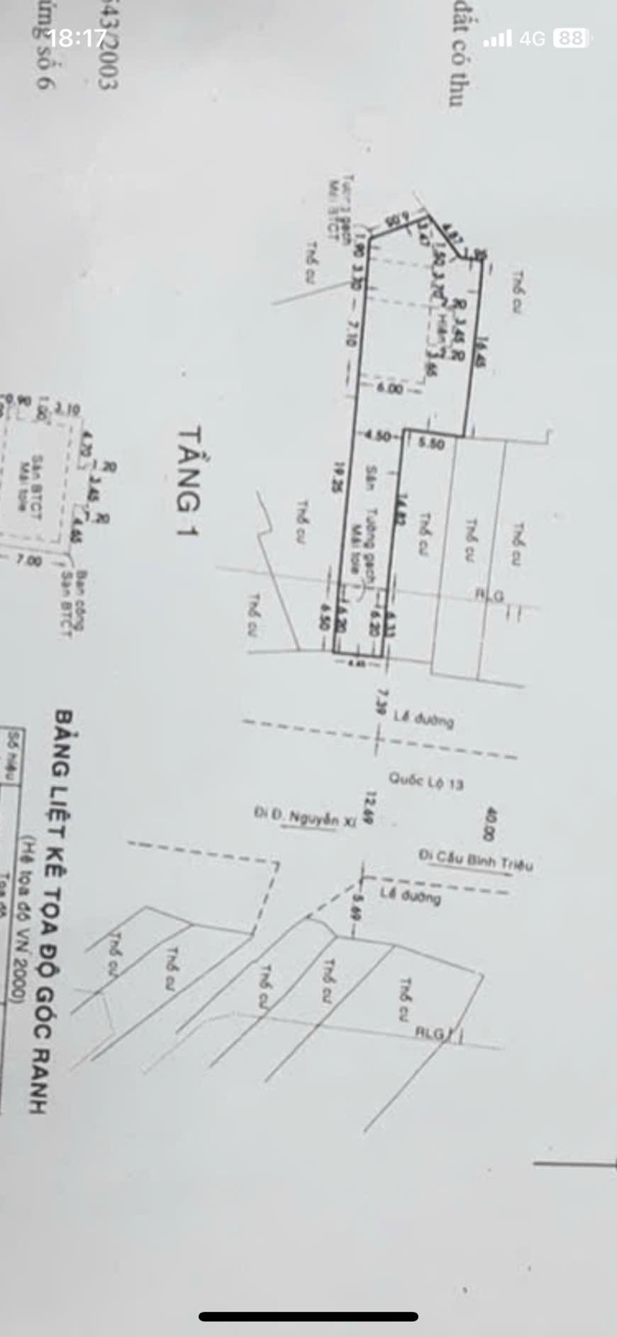 Chia tài sản gia đình bán nhà cấp 4 mặt tiền Quốc Lộ 13, 285m2, giá 33 tỷ sẵn sổ