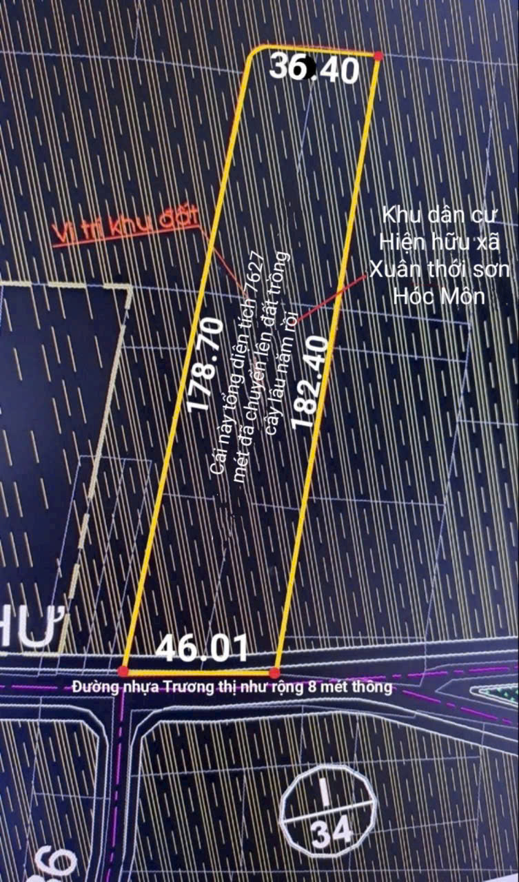 ĐẤT 7.627m² MẶT TIỀN NHỰA TRƯƠNG THỊ NHƯ, NGANG 46M CHỈ 7TR/M²