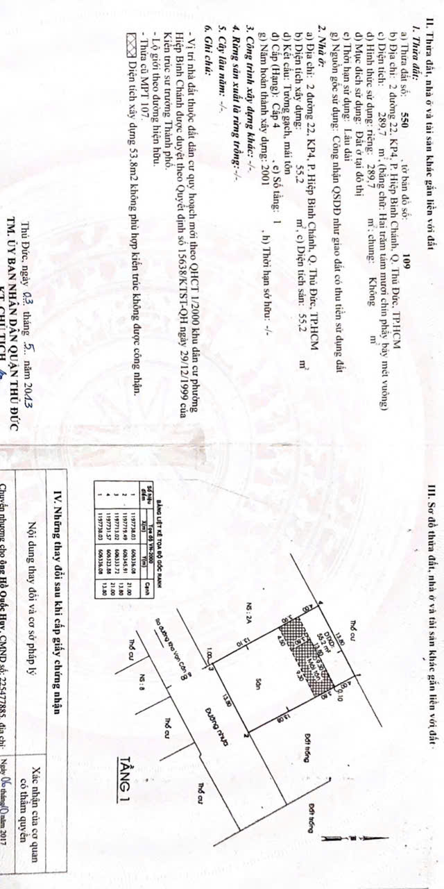 Bán Lô Đất Biệt Thự Đường Số 22 Hiệp Bình Chánh Thành Phố Thủ Đức