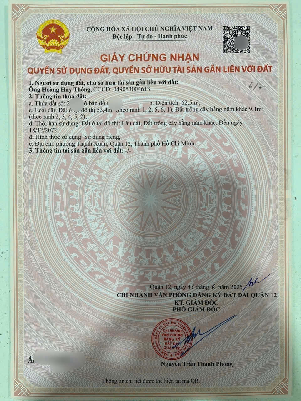 SIÊU PHẨM CẶP ĐẤT ĐẸP (4X15.5) MẶT TIỀN THẠNH XUÂN 38, Q12