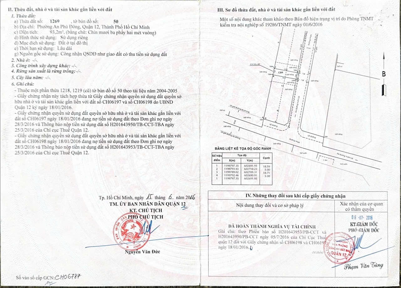 ĐẤT ĐẸP- GIÁ TỐT- Cần Bán Nhanh Lô Đất Mặt Tiền Đẹp Vị Trí Tại Quận 12, TP HCM