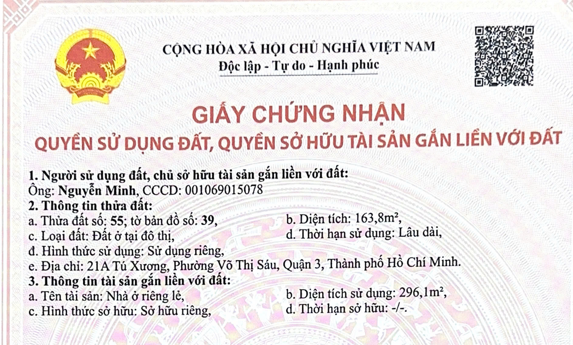 Chính Chủ Bán Mặt Tiền Tú Xương, P. Võ Thị Sáu, Q.3: DT 6.4x22m, Giá 98.4 Tỷ