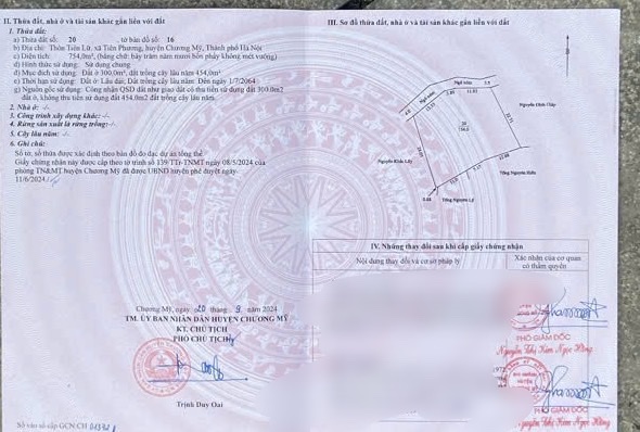 BÁN LÔ ĐẤT NGHỈ DƯỠNG 754M TẠI TIÊN PHƯƠNG-CHƯƠNG MỸ-HÀ NỘI
