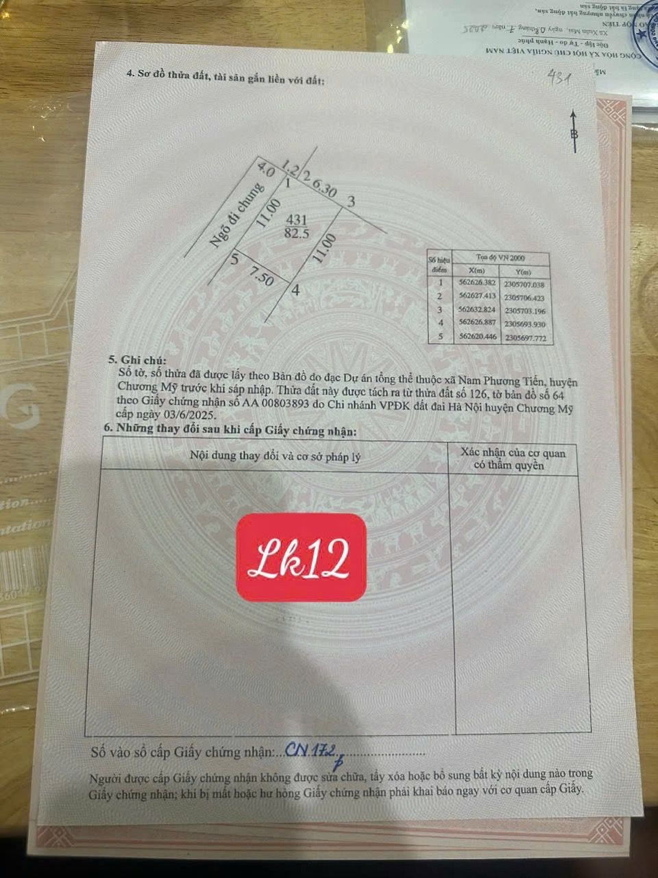 HÀNG FO BÁN LÔ ĐẤT 82,5M TẠI NAM PHƯƠNG TIẾN-CHƯƠNG MỸ-HÀ NỘI
