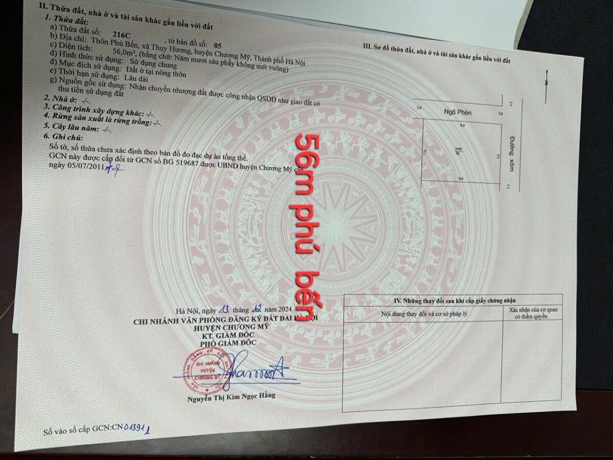 SIÊU PHẨM 56M LÔ GÓC TẠI THỤY HƯƠNG-CHƯƠNG MỸ-HÀ NỘI