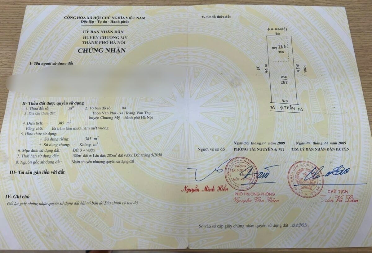 SIÊU HÓT BÁN LÔ ĐẤT 385M TẠI HOÀNG VĂN THỤ-CHƯƠNG MỸ-HÀ NỘI