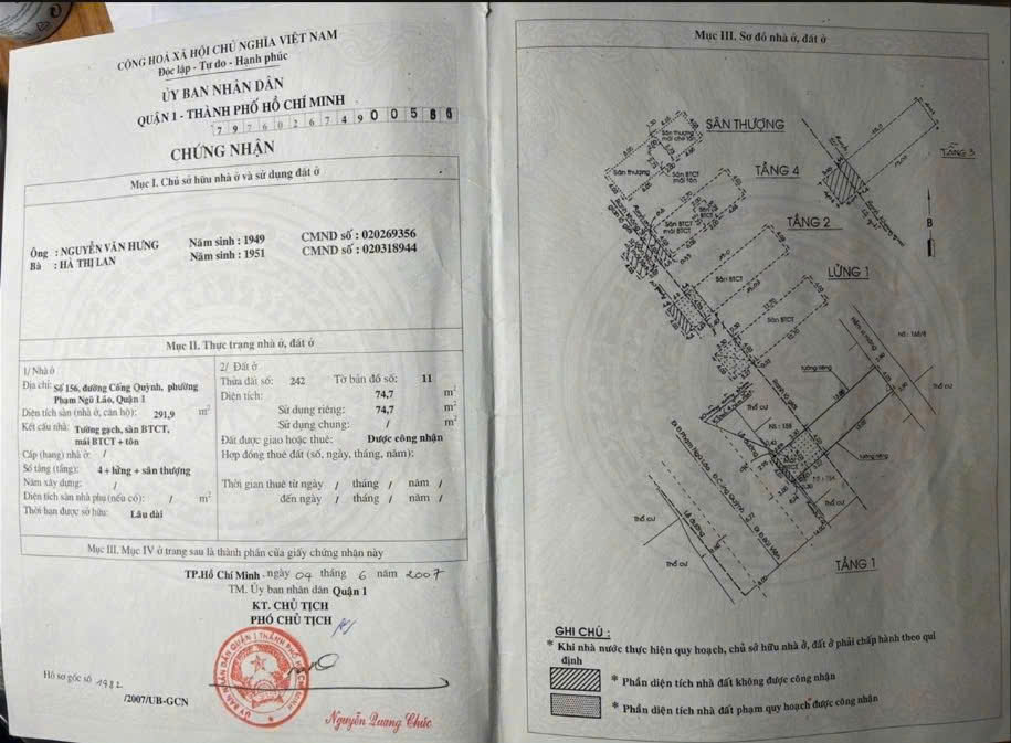 Bán Nhà Mặt Tiền 156 Cống Quỳnh, P. Phạm Ngũ Lão, Quận 1