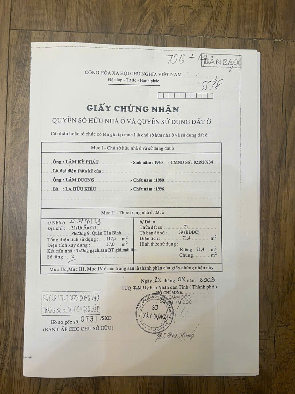 Bán Nhà Hẻm Xe Hơi 254/98/37 Âu Cơ, P9, Tân Bình