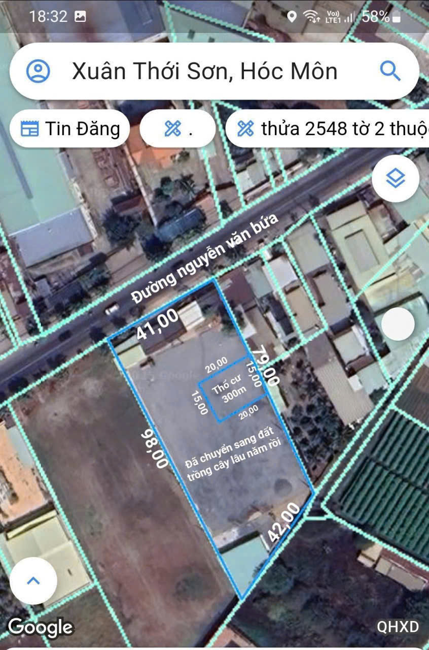 ĐẤT 3.572M² MẶT TIỀN NGUYỄN VĂN BỨA DT KHỦNG GIÁ 17TR/M²