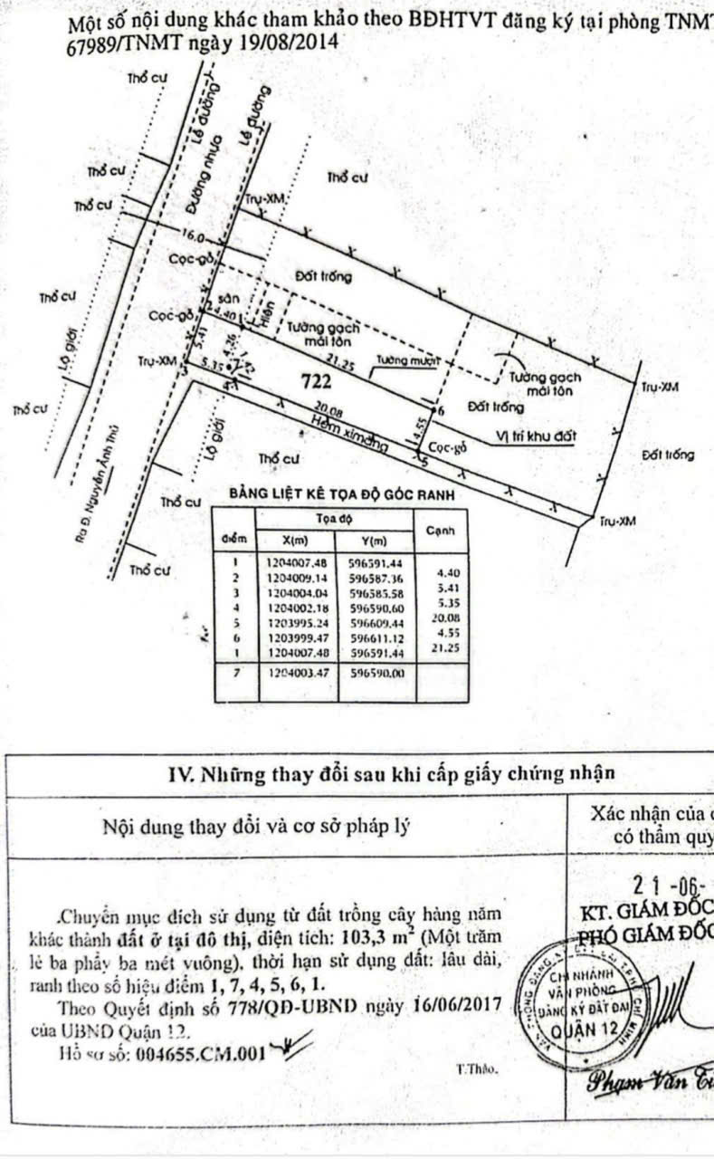 LÔ ĐẤT (5.35×25.6) 2 MẶT TIỀN HIỆP THÀNH 13, Q12 – GIÁ CHỈ 5.5 TỶ