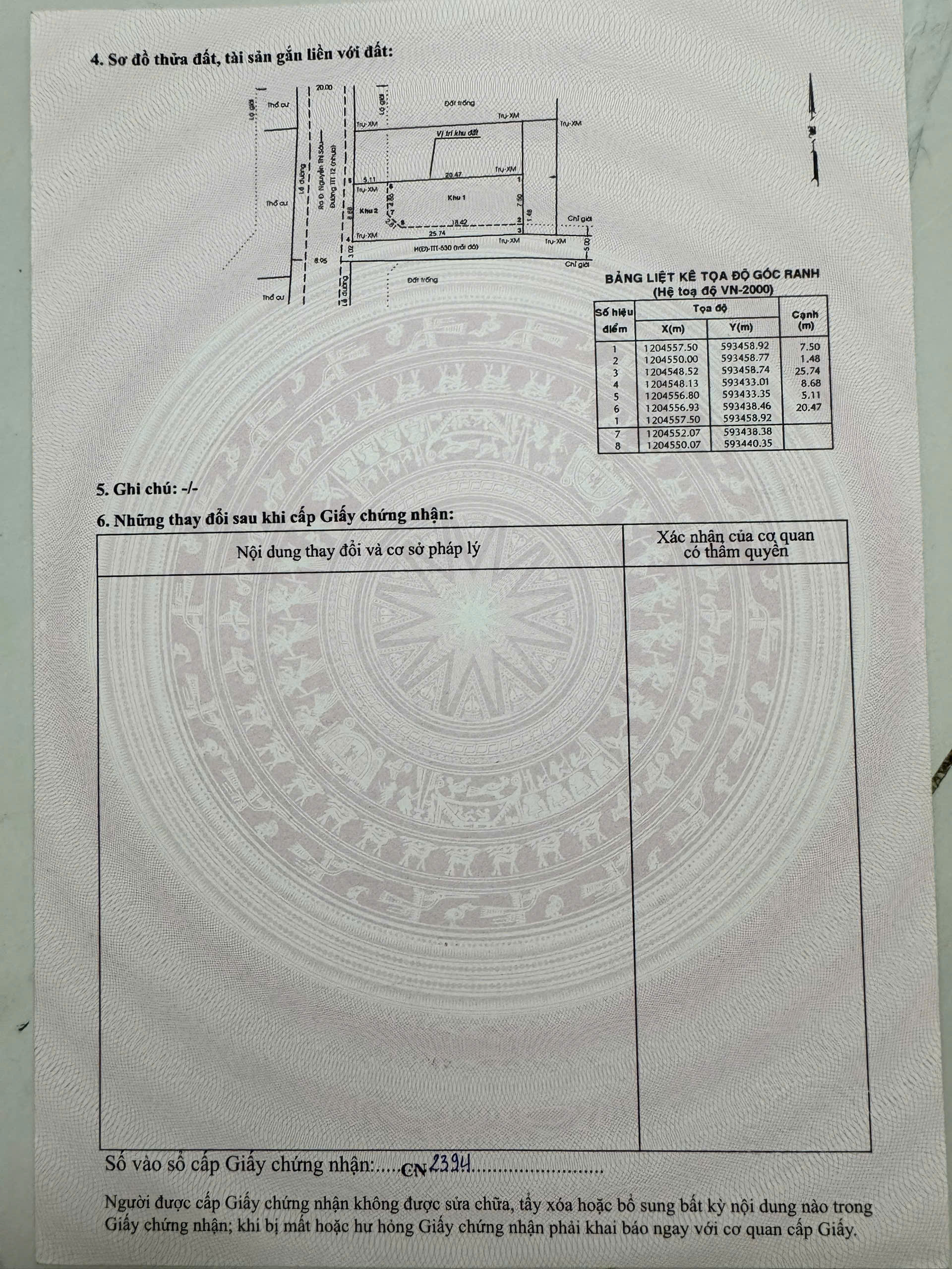 ĐẤT (8.68×25.5) 2 MT ĐẸP PHÙNG THỊ CHUYỆN, THỚI TAM THÔN, HÓC MÔN