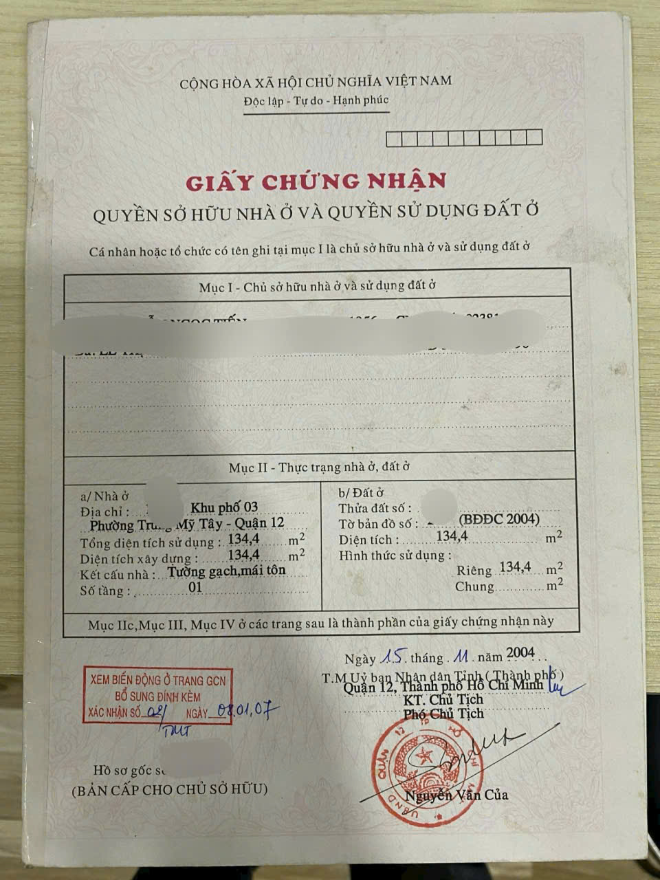 NHÀ (10.6×13) GÓC 2MT ĐƯỜNG ĐỖ HÀNH, P.TRUNG MỸ TÂY, Q12 GẦN NAT