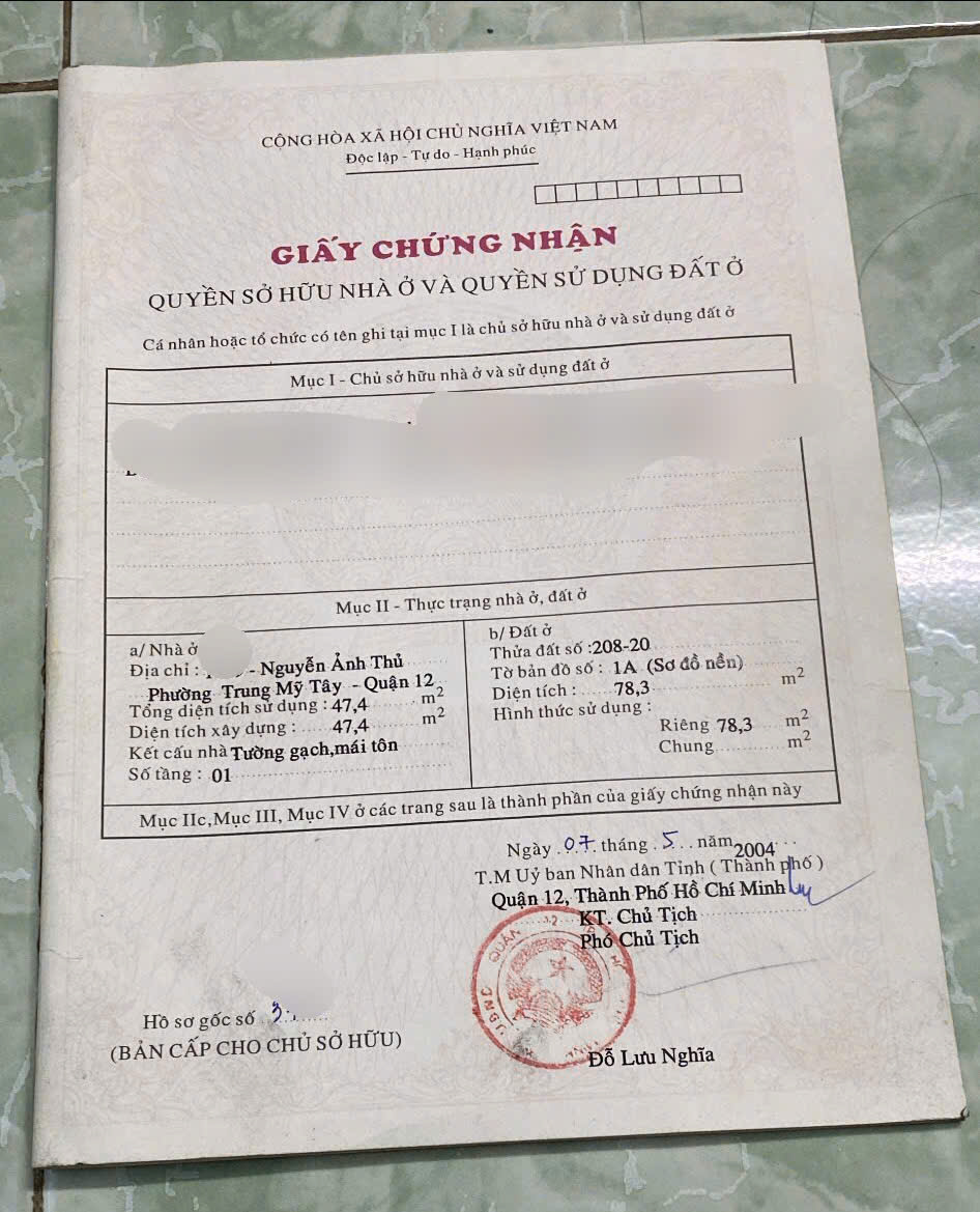 NHÀ (4.5×24) MẶT TIỀN NGUYỄN ẢNH THỦ, P. TRUNG MỸ TÂY, Q12 – VỊ TRÍ VIP