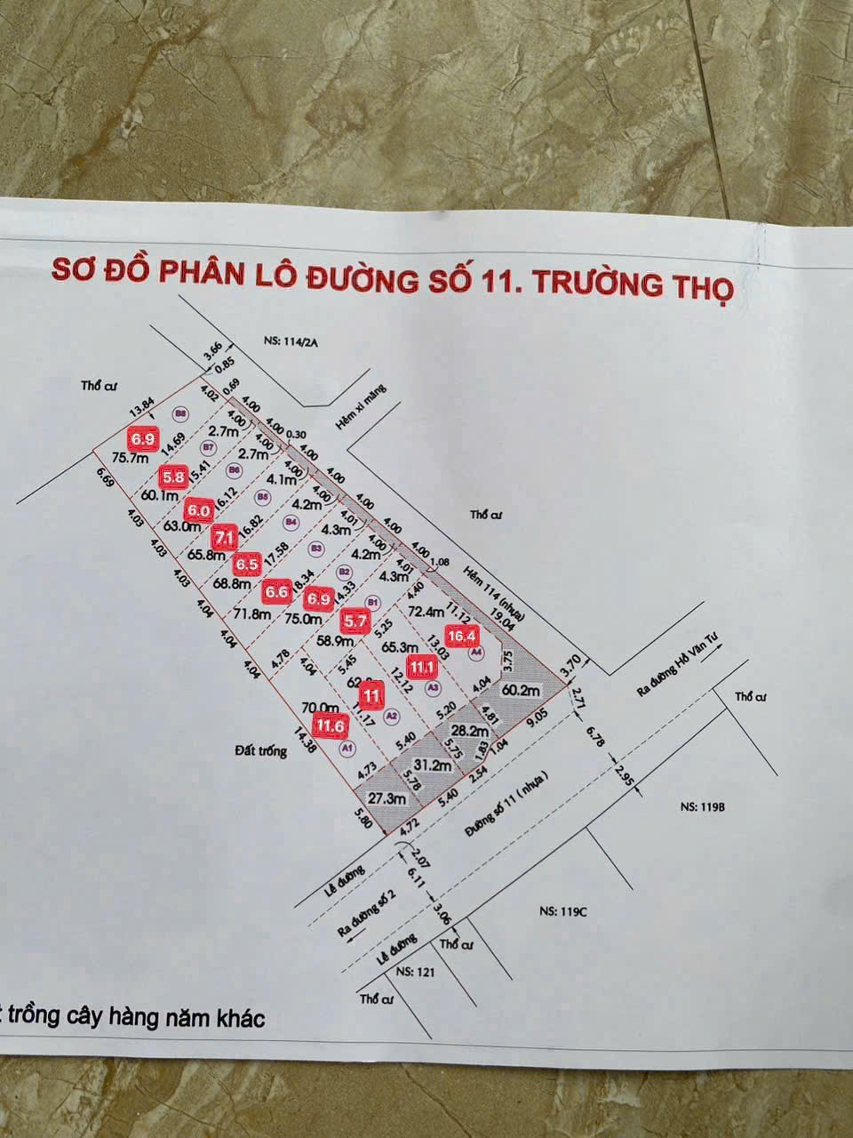 Bán 12 Lô Đất Mặt Tiền 114 Đường Số 11 – Trường Thọ – Thành Phố Thủ Đức